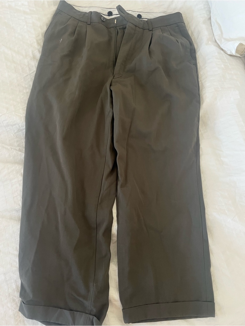 Men's Straight Fit Dress Pants - Olive Green